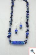 Beaded set blue with Denim Lapis chips