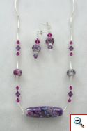 Sterling Silver fuschia & violet set