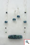 Sterling Silver marine blue & green set