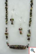 Beaded set multi colored with Tourmaline chips