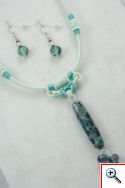 Corded set aqua with aloha bead