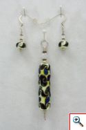 Pendant set cram with multi blue green swirl
