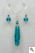 Pendant set turquoise swirl
