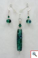 Pendant set dark teal swirl